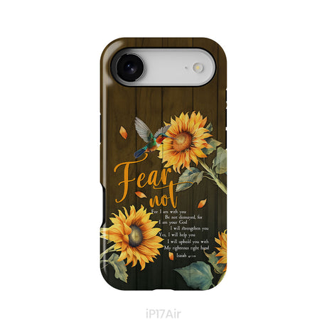 Fear Not for I Am With You Isaiah 41:10, Hummingbird, Sunflower, Phone Case