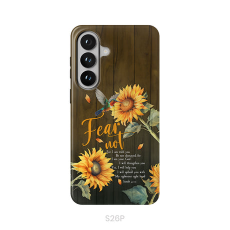 Fear Not for I Am With You Isaiah 41:10, Hummingbird, Sunflower, Phone Case