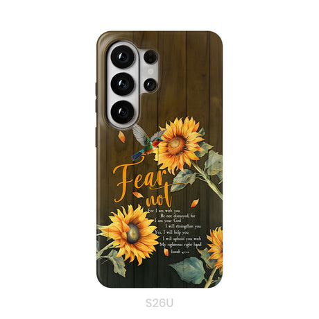 Fear Not for I Am With You Isaiah 41:10, Hummingbird, Sunflower, Phone Case