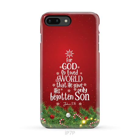 John 3:16 For God So Loved The World – Christmas Tree Christian Phone Case