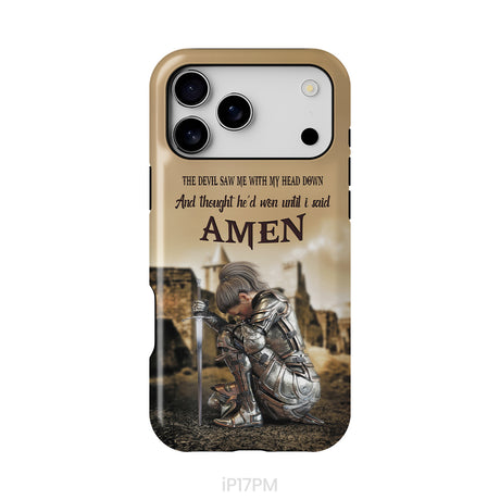 The Devil Saw Me With My Head Down, Woman Warrior of Christ, Phone Case