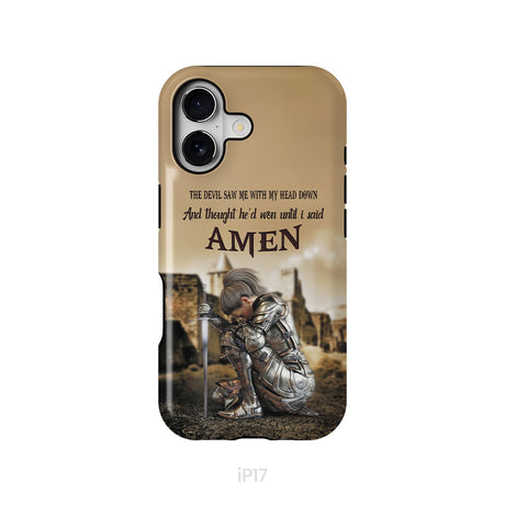 The Devil Saw Me With My Head Down, Woman Warrior of Christ, Phone Case