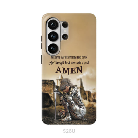 The Devil Saw Me With My Head Down, Woman Warrior of Christ, Phone Case