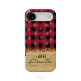 Just Breathe Red Black Buffalo phone case