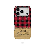 Just Breathe Red Black Buffalo phone case
