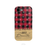Just Breathe Red Black Buffalo phone case
