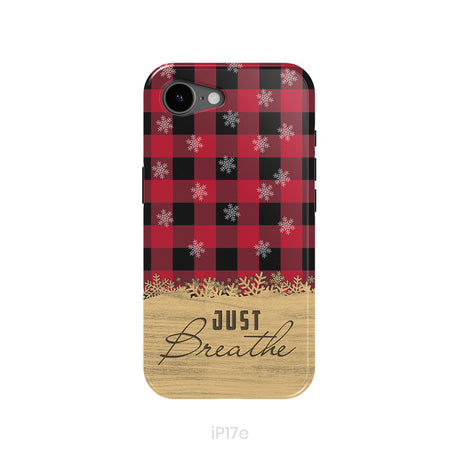Just Breathe Red Black Buffalo phone case