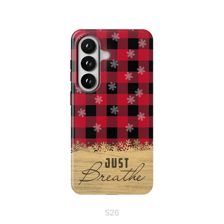 Just Breathe Red Black Buffalo phone case