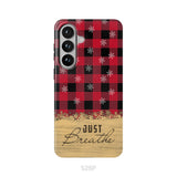 Just Breathe Red Black Buffalo phone case