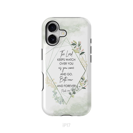 The Lord keeps watch over you as you come and go phone case | Bible verse phone cases