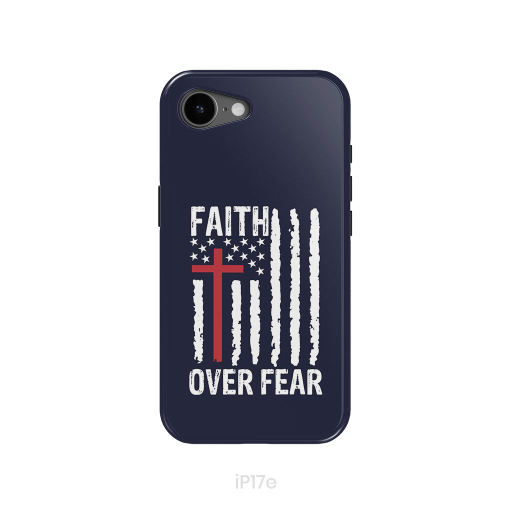Patriotic Christian phone cases: Faith over fear American flag phone case