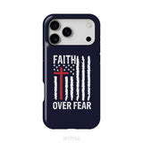 Patriotic Christian phone cases: Faith over fear American flag phone case
