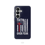 Patriotic Christian phone cases: Faith over fear American flag phone case