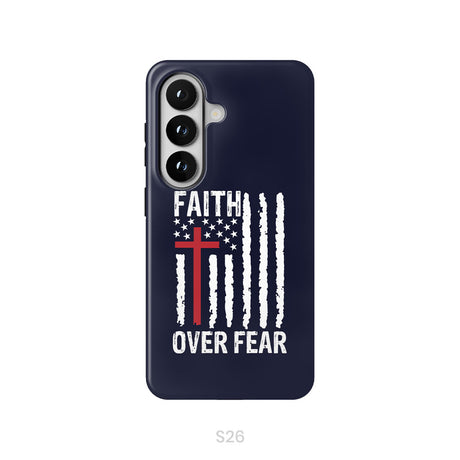 Patriotic Christian phone cases: Faith over fear American flag phone case