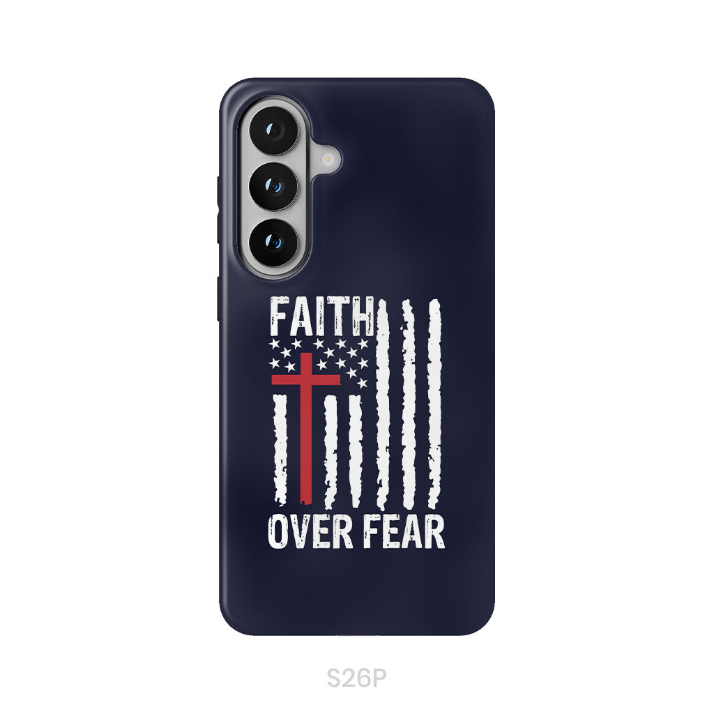 Patriotic Christian phone cases: Faith over fear American flag phone case