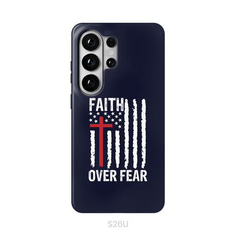 Patriotic Christian phone cases: Faith over fear American flag phone case