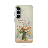 It is Well With My Soul, Flowers in Jar, Christian Phone Case