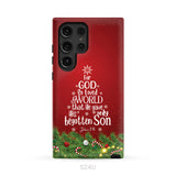 John 3:16 For God So Loved The World – Christmas Tree Christian Phone Case