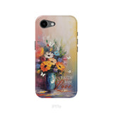 Faith Hope Love, Butterfly, Vase With Flowers, Phone Case