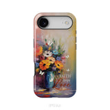 Faith Hope Love, Butterfly, Vase With Flowers, Phone Case