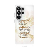 Be joyful in hope patient in affliction romans 12:12 phone case, Christian phone cases