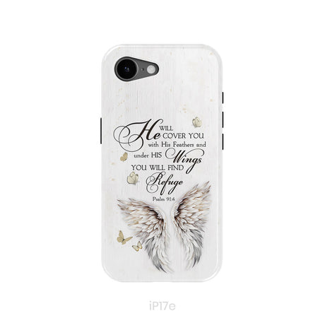 Psalm 91:4 He Will Cover You With His Feathers Phone Case