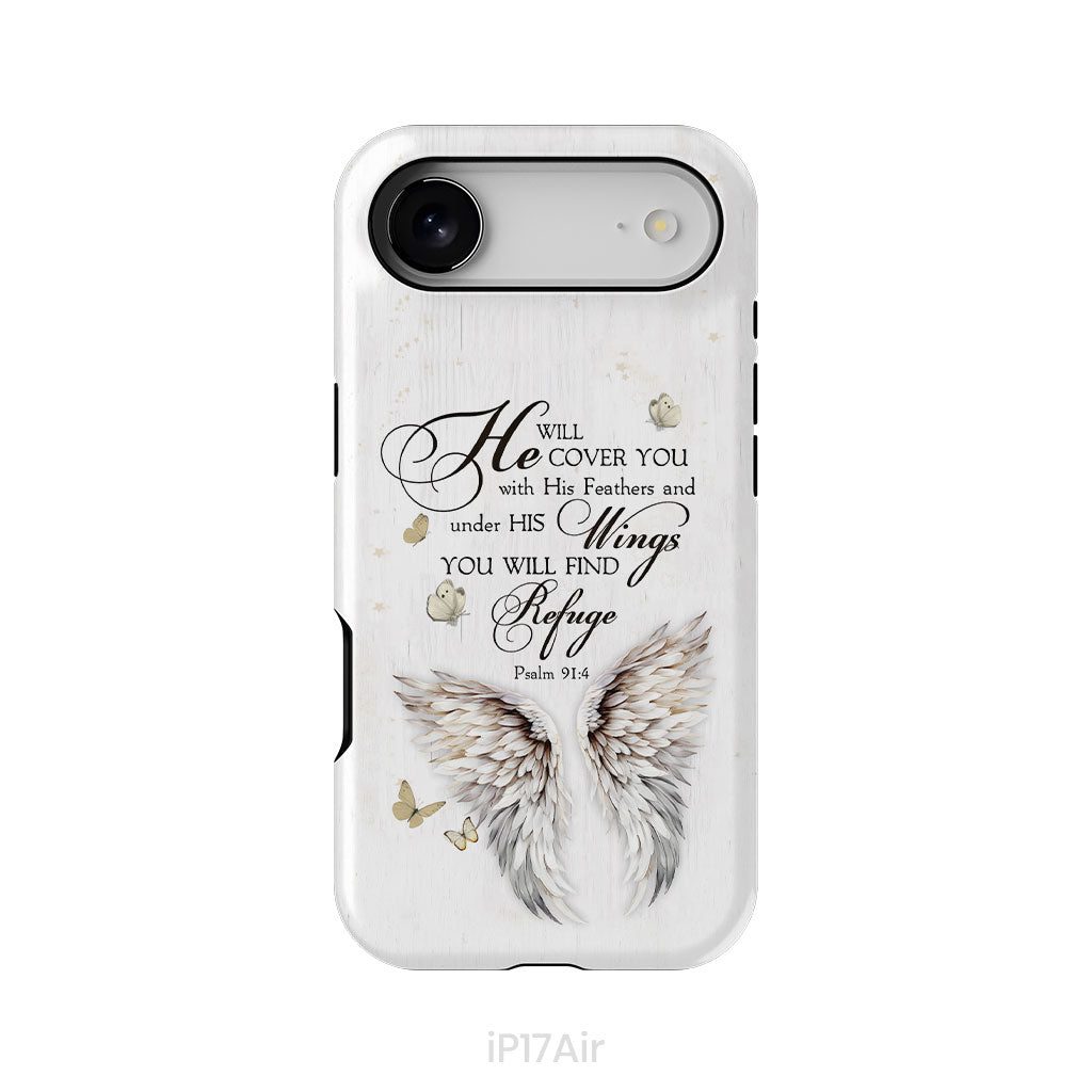 Psalm 91:4 He Will Cover You With His Feathers Phone Case