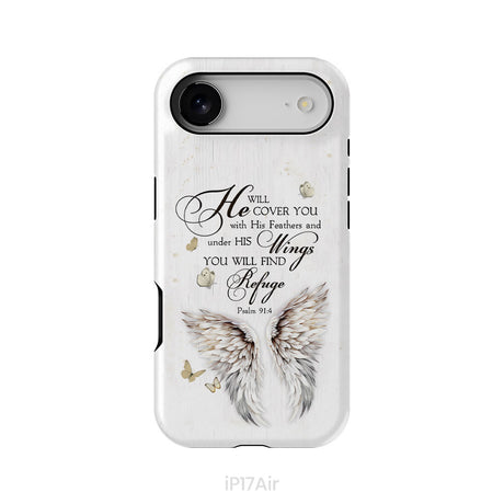 Psalm 91:4 He Will Cover You With His Feathers Phone Case