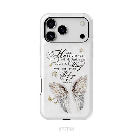 Psalm 91:4 He Will Cover You With His Feathers Phone Case