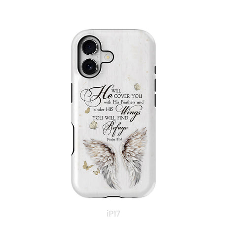 Psalm 91:4 He Will Cover You With His Feathers Phone Case