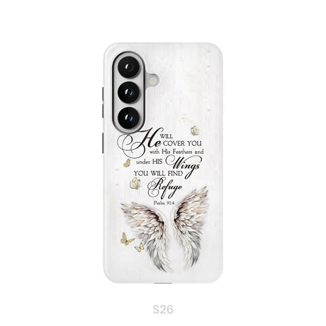 Psalm 91:4 He Will Cover You With His Feathers Phone Case