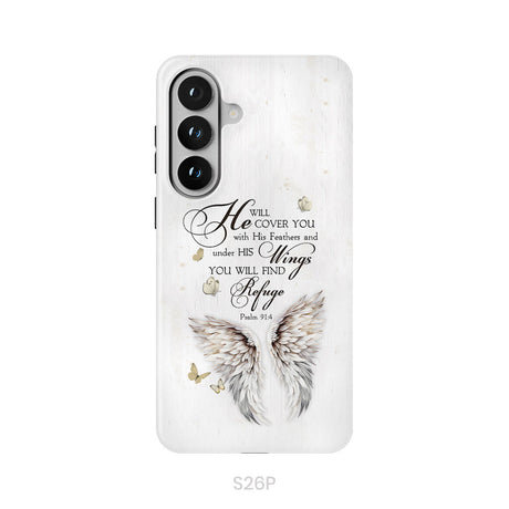 Psalm 91:4 He Will Cover You With His Feathers Phone Case