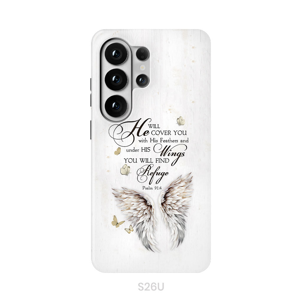 Psalm 91:4 He Will Cover You With His Feathers Phone Case
