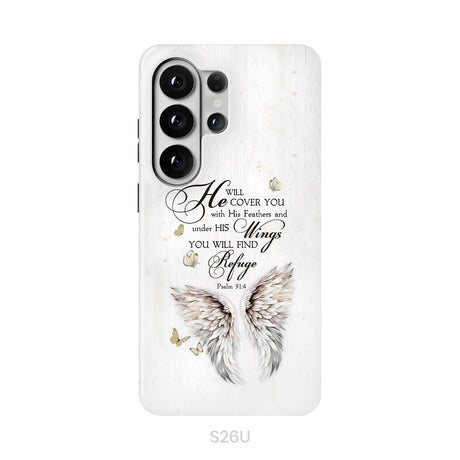 Psalm 91:4 He Will Cover You With His Feathers Phone Case