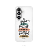 Be joyful in hope patient in affliction faithful in prayer phone case, Christian phone cases