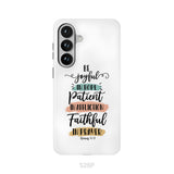 Be joyful in hope patient in affliction faithful in prayer phone case, Christian phone cases