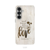 Let all that you do be done in love, Wildflowers Bible verse phone case