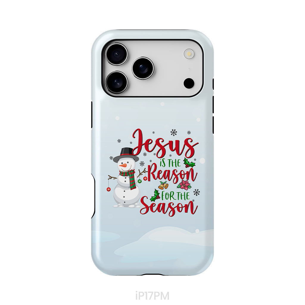 Jesus is the reason for the season Snowman Christmas phone case