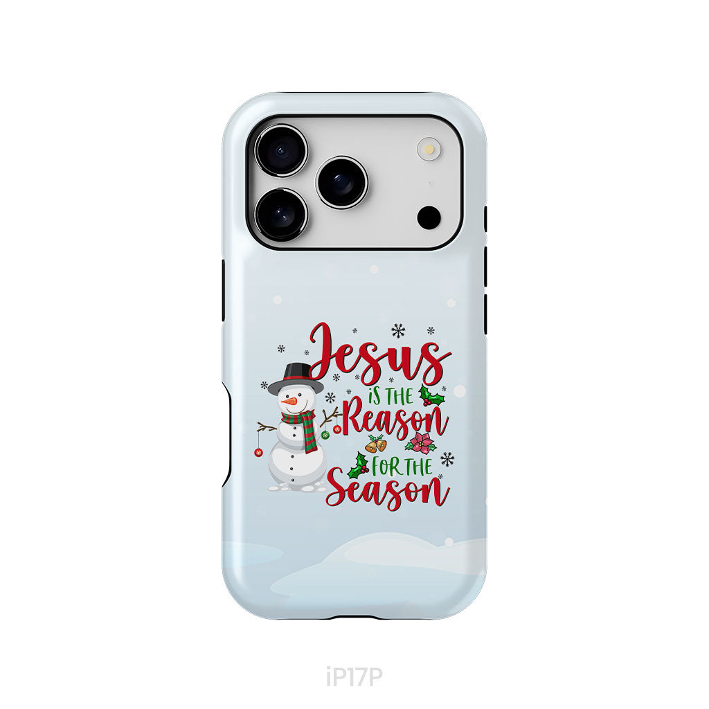 Jesus is the reason for the season Snowman Christmas phone case