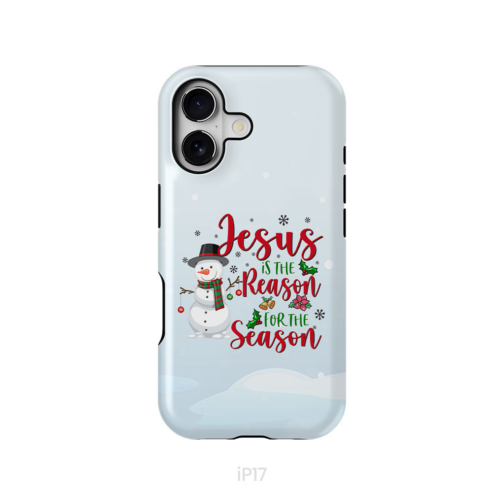 Jesus is the reason for the season Snowman Christmas phone case