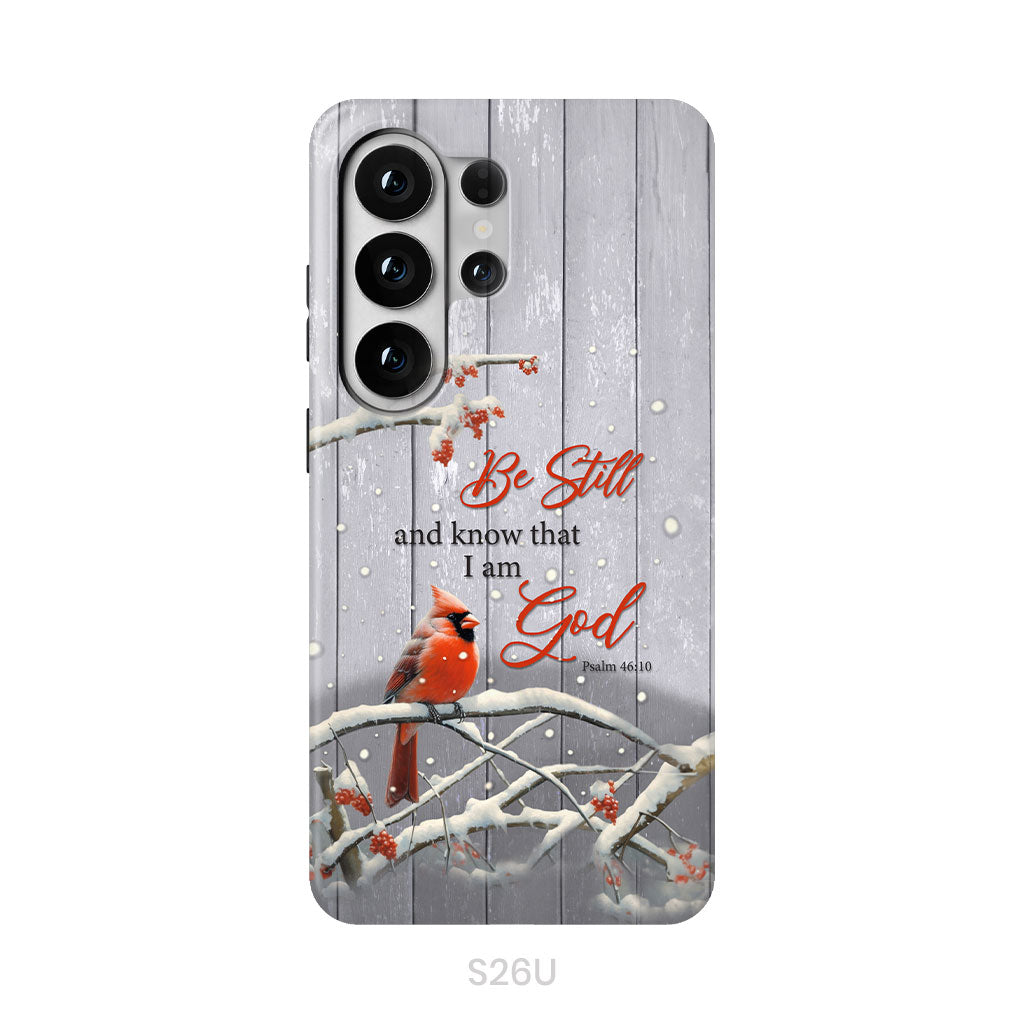 Be Still and Know Psalm 46:10, Cardinal, Christmas Phone Case