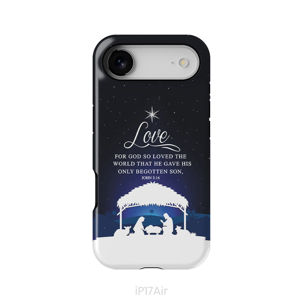 John 3:16 For God so loved the world Christmas phone case