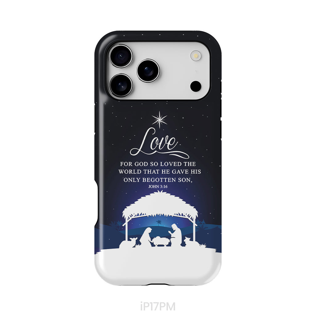 John 3:16 For God so loved the world Christmas phone case