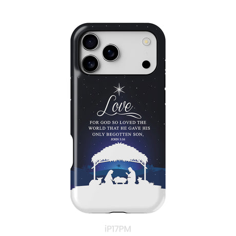 John 3:16 For God so loved the world Christmas phone case