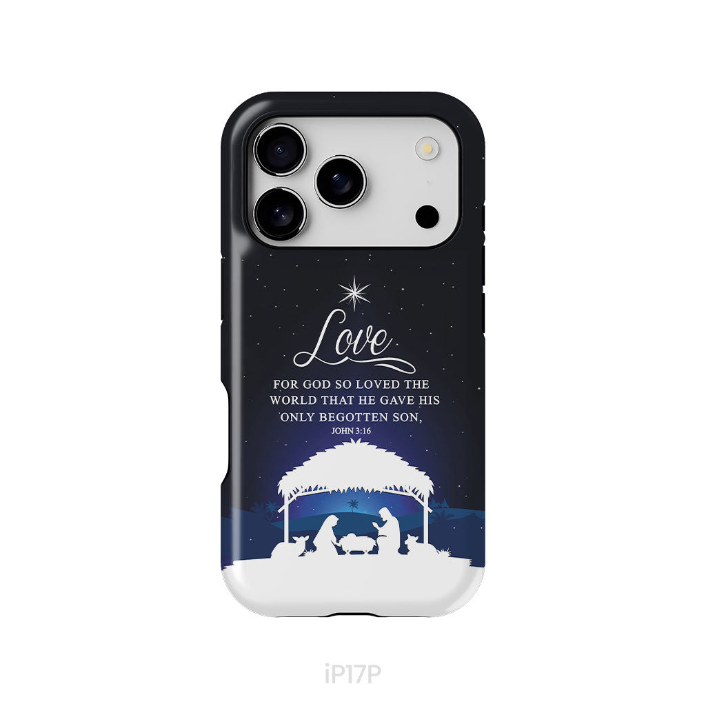 John 3:16 For God so loved the world Christmas phone case