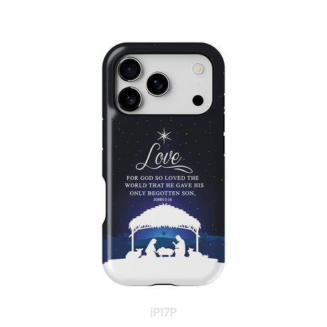 John 3:16 For God so loved the world Christmas phone case