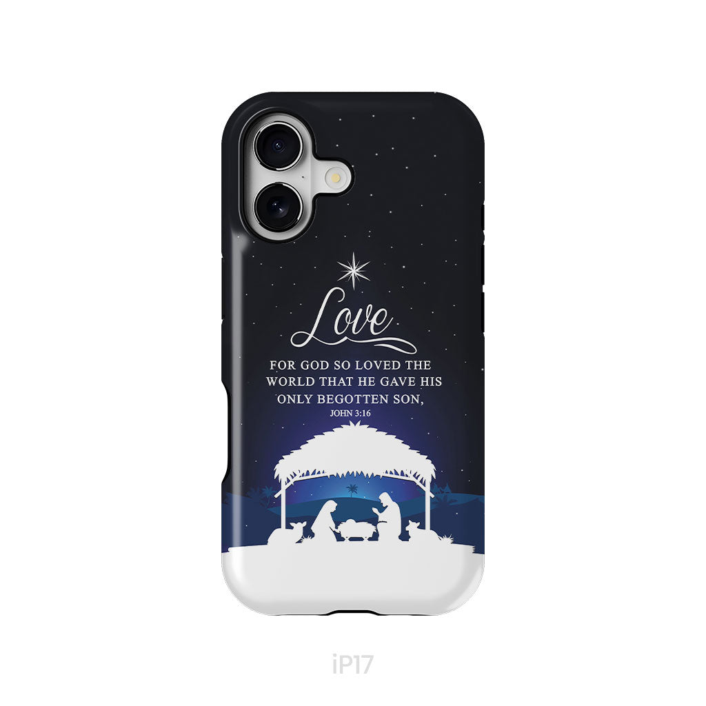 John 3:16 For God so loved the world Christmas phone case