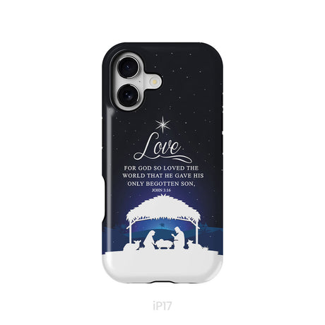 John 3:16 For God so loved the world Christmas phone case