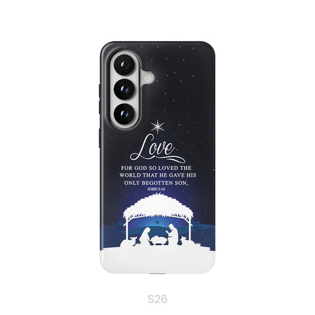 John 3:16 For God so loved the world Christmas phone case