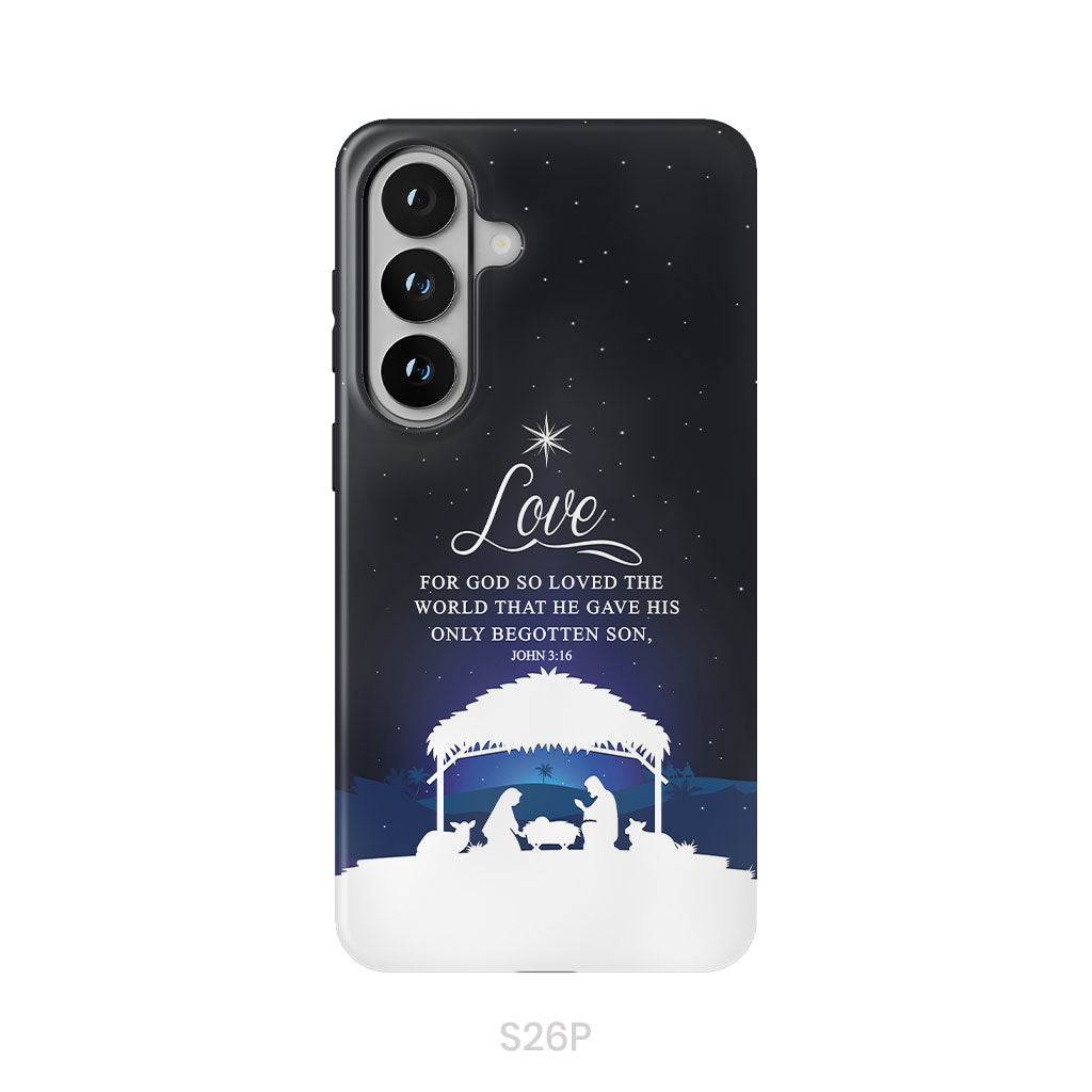 John 3:16 For God so loved the world Christmas phone case